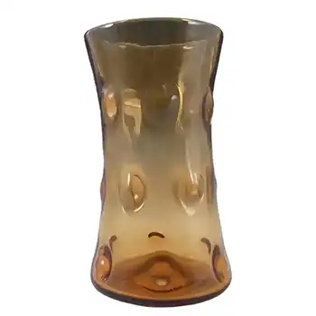 (image for) Thomas Webb Stourbridge Amber Glass Bullseye Vase - Marked