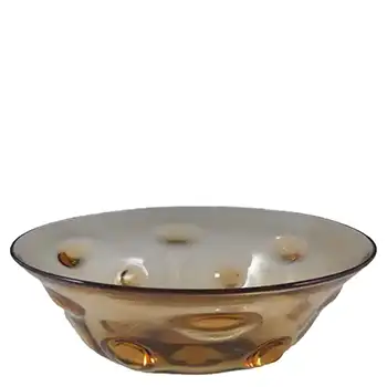 (image for) Thomas Webb Stourbridge Amber Glass Bowl - Marked
