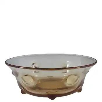 (image for) Thomas Webb Stourbridge Amber Glass Bowl - Marked