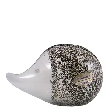 (image for) Wedgwood Brown + White Glass Hedgehog Paperweight RSW403
