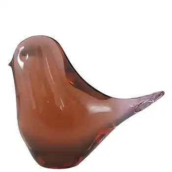 (image for) Wedgwood Pink/Lilac Glass Bird Paperweight RSW70 - Marked