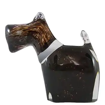 (image for) Wedgwood Speckled Brown Glass Scottie Dog / Terrier SG418