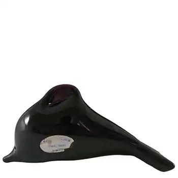 (image for) Wedgwood Purple Glass Lilliput Dolphin Paperweight - Label