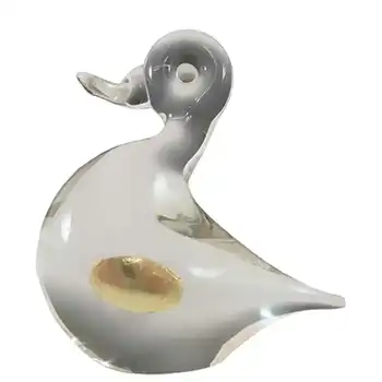 (image for) Wedgwood Clear Glass 'Lilliput' Duck Paperweight - Label