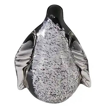 (image for) Wedgwood Black + White Glass Penguin Paperweight - Marked