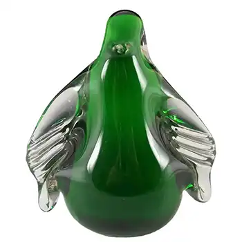 (image for) Wedgwood Green Glass Penguin Paperweight RSW72 - Marked