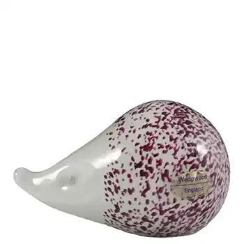 (image for) Wedgwood Pink + White Glass Hedgehog Paperweight RSW403
