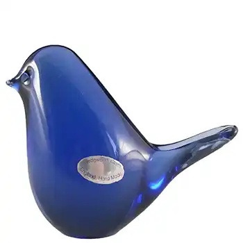 (image for) Wedgwood Blue Glass Large Bird Paperweight RSW71 - Marked