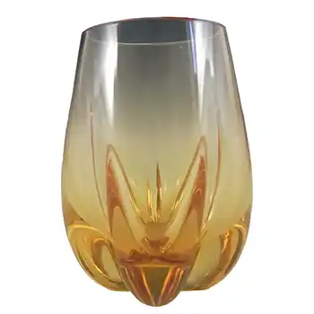 (image for) Whitefriars #9392 Golden Amber Glass Lobed Vase