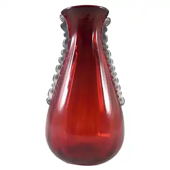 (image for) Whitefriars #9420 1950's Ruby Red Glass 6" Flanged Vase