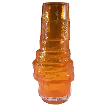 (image for) Whitefriars #9680 Baxter Tangerine Glass Hooped Vase
