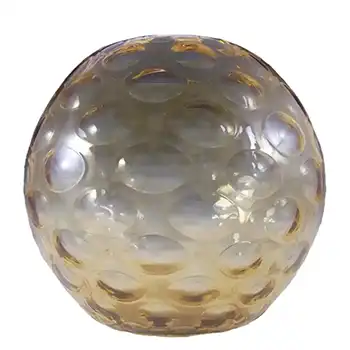 (image for) Borske Sklo 1950's Amber Glass Optical 'Olives' Vase