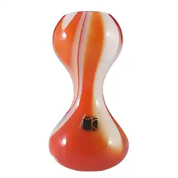 (image for) Carlo Moretti Marbled Red & White Murano Glass Vase