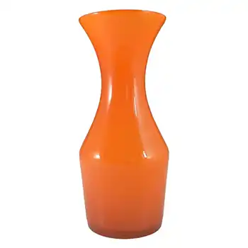 (image for) Alsterfors 1970's Scandinavian Orange Cased Glass 9.5" Vase
