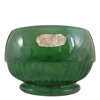 (image for) Davidson #10/1910 Art Deco Green Cloud Glass Bowl
