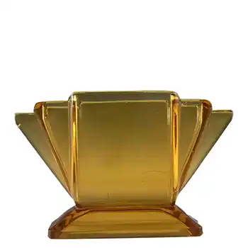 (image for) Art Deco Vintage 1930's Amber Pressed Glass Vase