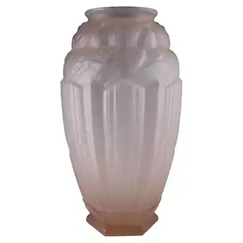 (image for) Jobling #B1 RARE 1930's Art Deco Pink Glass 'Lambton' Vase