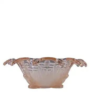 (image for) Sowerby Art Deco 1930s Pink Glass Frog + Bullrush Bowl