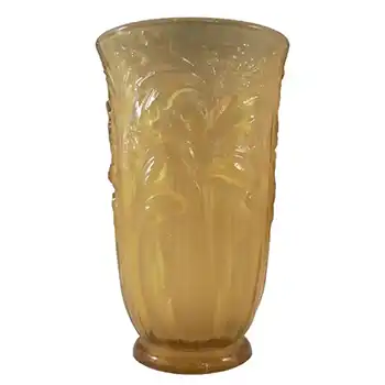 (image for) Jobling #11800 1930's Amber Art Deco Glass Celery Vase