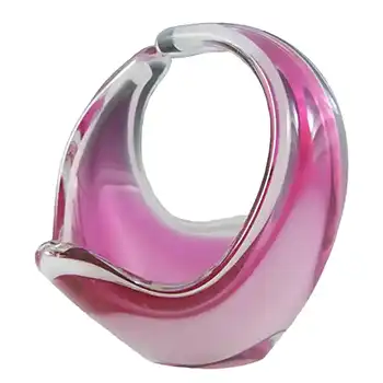 (image for) Flygsfors Coquille Pink Glass 3.5" Bowl by Paul Kedelv - Signed '58