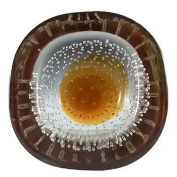 (image for) Galliano Ferro Murano Amber & Clear Glass Bullicante Bowl