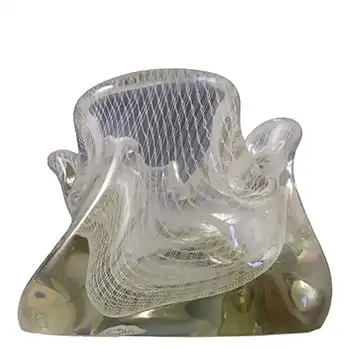 (image for) Harrachov Czech White Lattice Glass 'Harrtil' Bowl