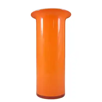 (image for) Holmegaard 'Rainbow' Orange Cased Glass 6.5" Vase by Michael Bang