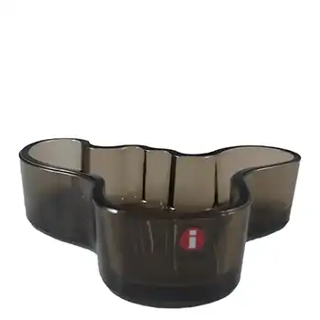 (image for) Iittala Alvar Aalto Brown Glass "Savoy" Bowl - Labelled
