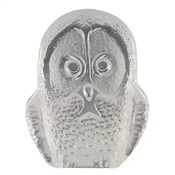 (image for) Kosta #93056 Glass Owl Paperweight by Mats Jonasson - Signed