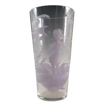 (image for) Mary Gregory Bohemian Hand Enamelled Clear Glass Tumbler