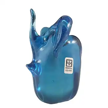 (image for) Mdina Maltese Blue Glass Elephant - Signed + Label