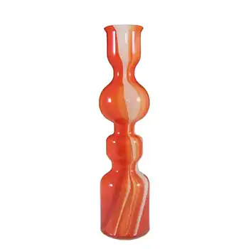 (image for) Carlo Moretti Marbled Red & White Murano Glass 9.5" Vase