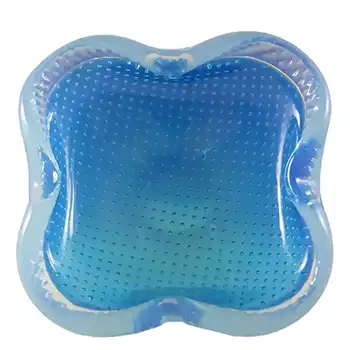 (image for) Ferro Italarts Murano Blue & Opalescent Glass Bubble Bowl