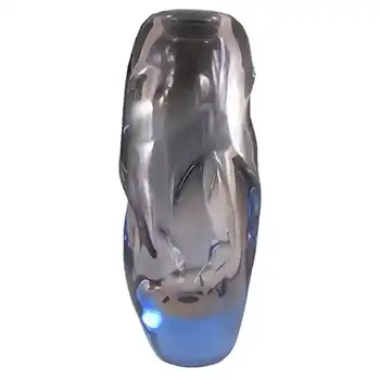(image for) Skrdlovice #5650 Czech Pink & Blue Glass Vase by Emanuel Beránek