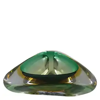 (image for) Arte Nuova Murano Green & Amber Sommerso Glass Bowl