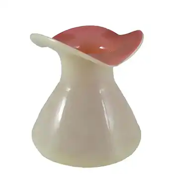 (image for) Victorian Uranium Custard Glass Pink & Ivory Cased Vase
