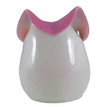 (image for) Victorian Uranium Custard Glass Pink & Ivory Cased Vase