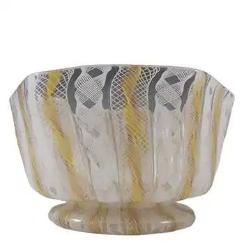 (image for) Salviati Murano Filigree & Copper Aventurine Glass Bowl