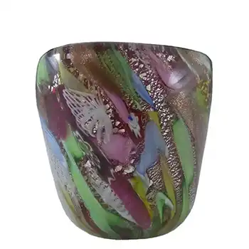 (image for) AVEM Murano Zanfirico Bizantino / Tutti Frutti Red Glass Vase