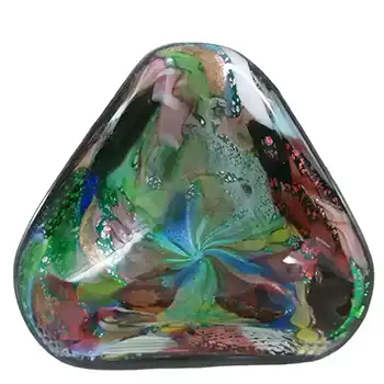 (image for) AVEM Murano Zanfirico Bizantino / Tutti Frutti Green Glass Bowl