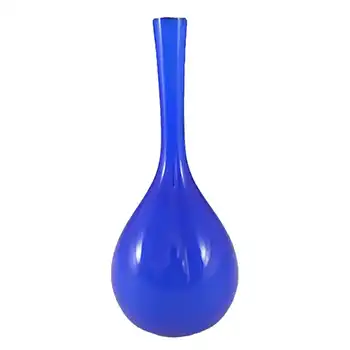 (image for) Elme 1970s Scandinavian Blue Cased Glass Vase - Label