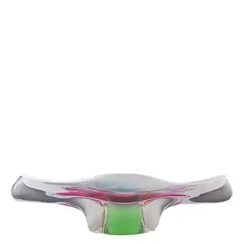 (image for) Chřibská #316 Czech Vintage Pink, White & Green Glass Ashtray Bowl