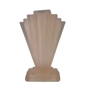 (image for) Bagley #334 Art Deco 4" Frosted Pink Glass Grantham Vase
