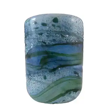 (image for) Gozo Maltese Blue & Green Glass 'Seaweed' Vase - Signed
