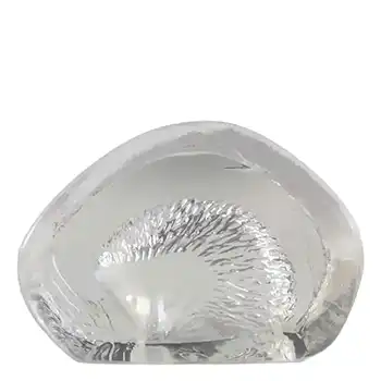 (image for) Mats Jonasson Glass Hedgehog Paperweight - Signed + Label
