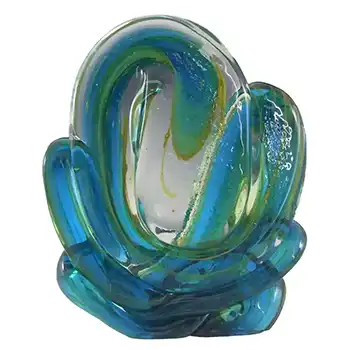 (image for) Mdina 'Blue Summer' Maltese Glass Abstract Knot Sculpture