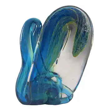 (image for) Mdina 'Blue Summer' Maltese Glass Abstract Knot Sculpture