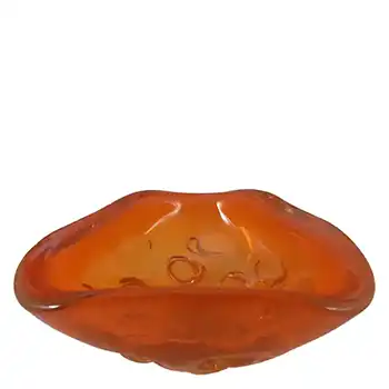 (image for) Murano/Venetian 1970's Orange Dimpled Glass Bowl