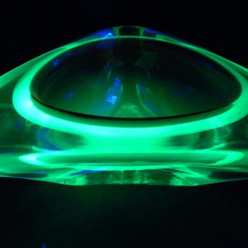 (image for) Arte Nuova Murano Pink & Uranium Green Sommerso Glass Bowl
