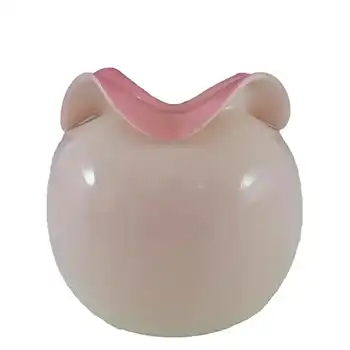 (image for) Victorian Uranium Custard Glass Pink Rose Bowl / Posy Vase